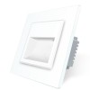 Lampa de veghe LED Livolo alba cu rama din sticla pentru scari si holuri