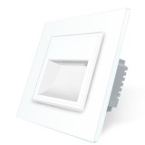 Lampa de veghe LED Livolo alba cu rama din sticla pentru scari si holuri