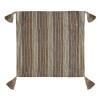 Fată de Pernă Decorativă, Model cu Dungi și Ciucuri, Maro, 43x42cm, Oem