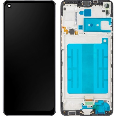 Display cu Touchscreen MP compatibil cu Samsung Galaxy A21s A217, cu Rama, Negru foto