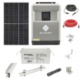 Sistem solar fotovoltaic cu invertor 3.5KW 220V Sumry OFF-GRID, hibrid, panouri Risen 440W si baterii de 150AH Breckner Germany