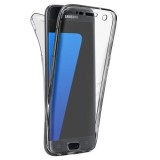 Husa Samsung Galaxy S7 Edge Fata Spate Integrala 360 Grade TPU Moale Transparenta Gri