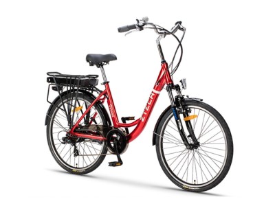 Bicicleta electrica ZT-34-B, motor 250W, 36V 10Ah, viteza 25km/h, autonomie 30 km - Roșu foto