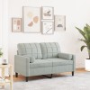 VidaXL Canapea cu 2 locuri cu pernuțe, gri deschis, 120 cm, catifea 3278209