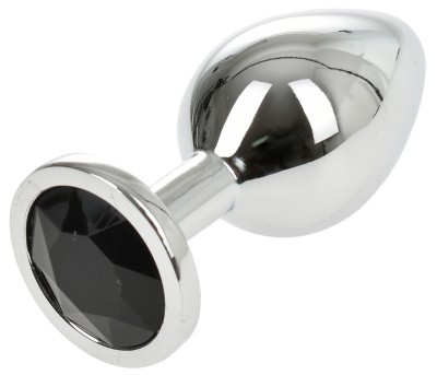 Dop Anal Metallic Buttplug Medium Argintiu/Negru Passion Labs foto