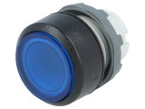 Comutator apăsare 22mm albastru 2 poziții