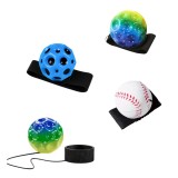 Cumpara ieftin Set 4 mingi antistres pentru distractie interactiva, 2 verzi multicolor, 1 albastra si 1 model baseball alb-rosu, 66 mm