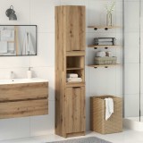 vidaXL Dulap de baie, stejar artizanal, 32x34x188,5 cm, lemn prelucrat 856944