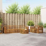 vidaXL Set canapele gradina lemn masiv acacia maro exterior configurabil design modern