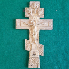 CRUCE,CRUCIFIX DE BRONZ LIPOVENESC, -RUSIA sec. 19 foto