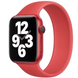 Cumpara ieftin Bratara silicon rosu tip solo loop pentru Apple Watch 38/40 mm seriile 1,2,3,4,5,6, marimea S, lungime incheietura mana 158-177 mm