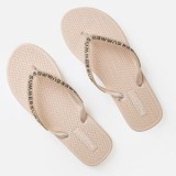Slapi Flip-Flop Ecru cu Stras pentru Femei, CMCLASS
