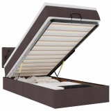 Cumpara ieftin Pat otoman cu saltea tesatura maro inchis 100x200 cm
