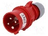 Conector alimentare AC, IEC 60309, IP44, 16A, 400V AC, 4 pini, PCE - 7014-6