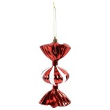 Decoratiune Craciun, tip bomboana, rosu + alb, 7 x 17 cm, 66660004