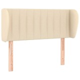 Cumpara ieftin Tablie de pat cu aripioare crem 83x23x78/88 cm material textil