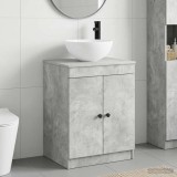 Cumpara ieftin Dulap pentru Chiuveta de Baie Gri Beton 54 x 41 x 100 cm