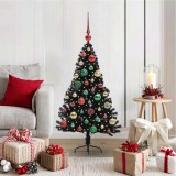 VidaXL Pom de Crăciun artificial pre-iluminat Negru 120 cm PVC 3397123