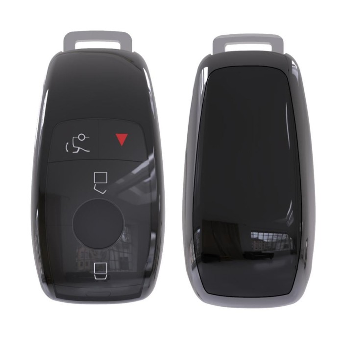 Husa Cheie Smartkey Mercedes Benz 3 Butoane Neagra TPU+PC Model Nou AutoProtect KeyCars