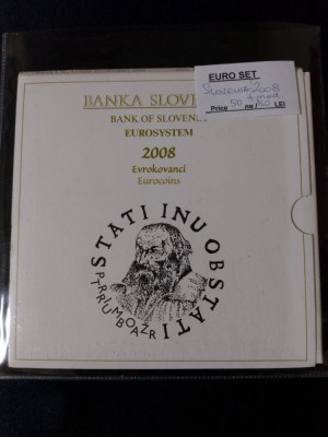 Slovenia 2008 - Set complet de euro bancar de la 1 cent la 3 euro , 9 monede foto
