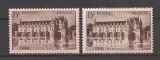 Franta 1944 - Castelul Chenonceaux in 2 nuante, cu urme fine de sarniera, MNH, Nestampilat