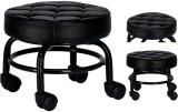 Scaun de coafor cosmetic pentru pedichiură salon de salon rotund hocker negru