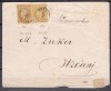 ROMANIA 1872/1876 LP 38 c REGELE CAROL I EMISIUNEA PARIS 5 BANI BRUN GALBEN H.GALBUIE+5 BANI OLIV BRUN BUCURESTI I/PLIC CIRCULAT 1878 BRAILA- ITCANI, Stampilat