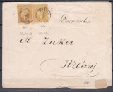ROMANIA 1872/1876 LP 38 e REGELE CAROL I EMISIUNEA PARIS 5 BANI BRUN GALBEN H.GALBUIE+5 BANI OLIV BRUN BUCURESTI I/PLIC CIRCULAT 1878 BRAILA- ITCANI