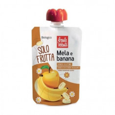 Piure bio de mere si banane fara gluten, 100 g, Baule Volante