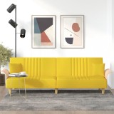 VidaXL Canapea extensibilă cu cotiere, galben deschis, textil