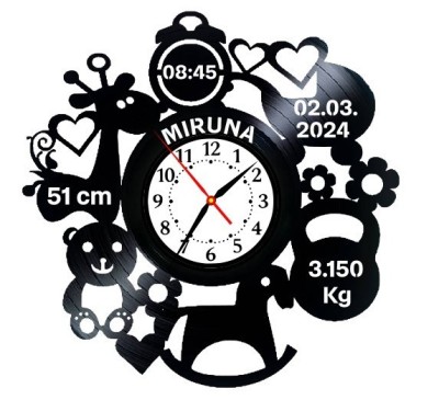 ANUNT NASTERE COPIL-ceas de perete (personalizabil) foto
