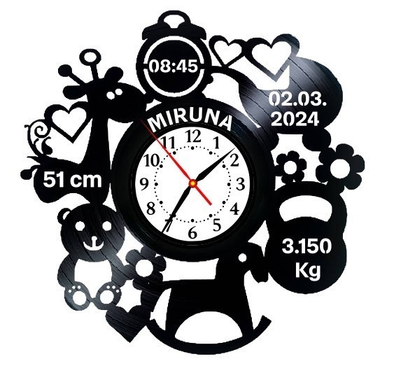 ANUNT NASTERE COPIL-ceas de perete (personalizabil)