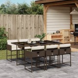 Cumpara ieftin Gossi set mobilier de gradina cu perne, 7 piese, maro, poliratan