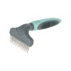 Perie Dubla Descalcit Par Caini Pisici Kerbl Turquoise Grey 15x9cm. Elimina Par Mort, Noduri. Material ABS+Inox. Universal