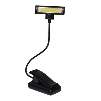 Lampa de Carte elSales ELS-LAMP-3XR3, Clips pentru Fixare, Brat Mobil, Lumina LED, Alimentare cu Bateri, Negru foto