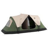 Outsunny Cort de Camping pentru 6-8 Persoane cu 2 Camere Separate și Uși cu Fermoar, 450x215x180 cm, Verde | Aosom Romania