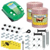 Pachet complet gard electric 2000m, 4.5 Joule, 12V, pentru animale domestice, AgroElectro