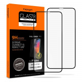 Set 2 Folii de protectie si 2 Folii Balama Spigen Glass FC pentru Samsung Galaxy Z Flip 4 Negru