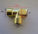 Ramificatie tip T din alama ptr. compresor 3/8&quot; - 3/8&quot; - 1/4&quot; NR.1150, Kraftdele