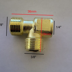 Ramificatie tip T din alama ptr. compresor 3/8" - 3/8" - 1/4" NR.1150