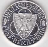 Monedă 5 Reichsmark 1927 A 100 Jahre Bremerhaven, rebatere modernă din 2001