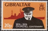 BC854, Gibraltar 1974, timbru Churchill, Nestampilat