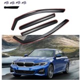 Paravanturi de vant pentru BMW 3 G20 2019+ Auto Masina Negru transparent 4 buc.