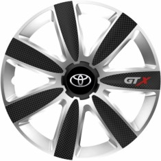 Set 4 Capace Roti GTX Carbon Gri-Negru R17, Compatibil Cu Toyota