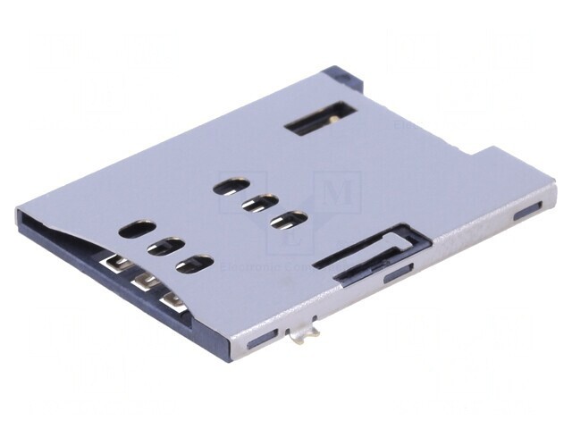 Conector pentru carduri SIM push-push cu știft de ajustare