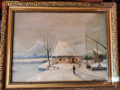 Tablou vechi, Stein A. S. - Peisaj de iarna, 1928 foto