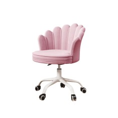 Scaun de birou,roz, din catifea, elegant, ergonomic, rotativ, inaltime reglabila foto