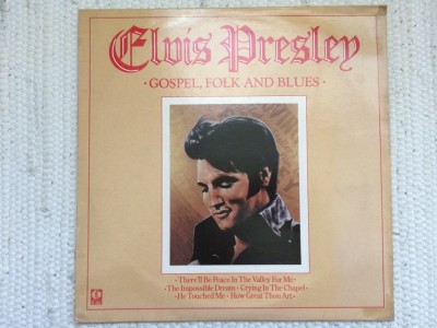 elvis presley &amp;ndash; gospel folk and blues compilatie disc vinyl lp muzica pop K-Tel 1980 VG+ foto