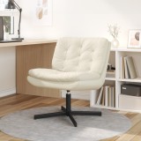 vidaXL Scaun Relaxant Rotativ cu pernă Altele Manual Crem 63 x 75 x 76 cm Catifea