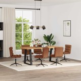 VidaXL Scaune de bucătărie, 6 buc., maro, piele ecologică